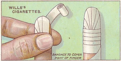 Finger Bandage, no.50 from the First Aid series of Wills Cigarettes cards, 1913 by English School