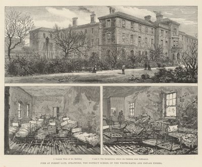 Fire at Forest Gate, Stratford, the District School of the Whitechapel and Poplar Unions by English School