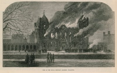 Fire at the Royal Military Academy in Woolwich by English School