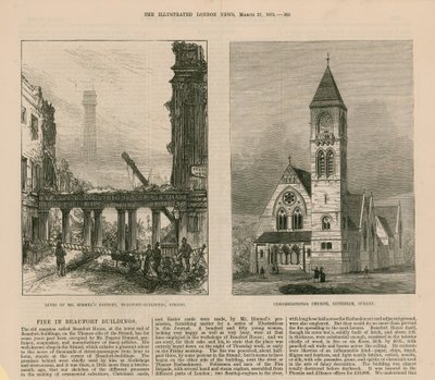 Fire in Beaufort Buildings by English School