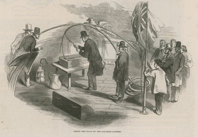 Firing the Train by the Galvanic Battery by English School