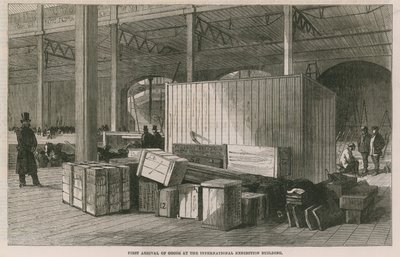 First Arrival of goods at the International Exhibition Building by English School
