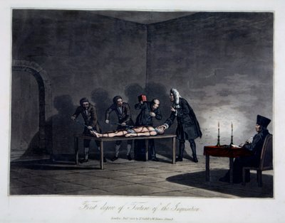 First Degree of Torture of the Inquisition, engraved by L.C. Stadler, pub. by Cadell & Davies, London, c.1813 by English School