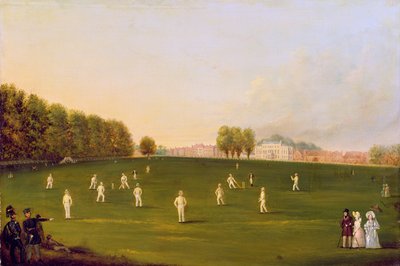 First Grand Match of Cricket Played by Members of the Royal Amateur Society on Hampton Court Green, 3rd August 1836 by English School