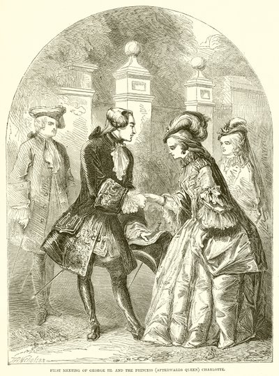 First Meeting of George III and Princess (Later Queen) Charlotte by English School