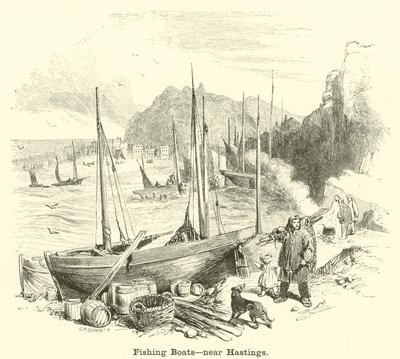 Fishing Boats, Near Hastings by English School