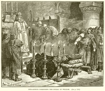Fitz-Arthur Forbidding the Burial of William by English School