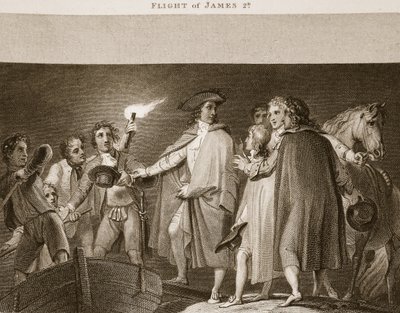 Flight of James II, Illustration from David Hume