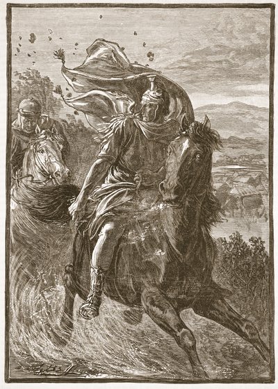 Flight of Pompey from the Battlefield of Pharsalia by English School