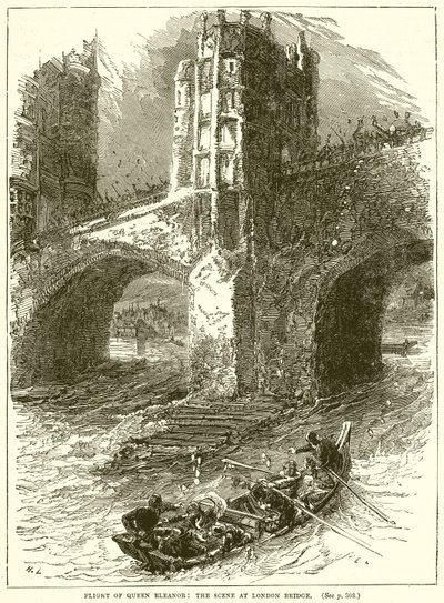 Flight of Queen Eleanor: The Scene at London Bridge by English School
