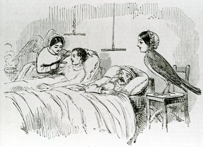 Florence Nightingale and One of Her Ministering Angels in the Crimea by English School