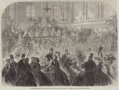 Flower Show of the United Horticultural Society, Albion Hall, Moorgate-Street by English School
