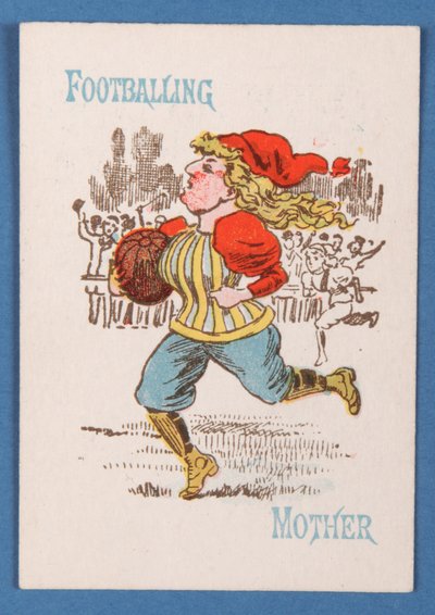 Footballing Mother, card from a Happy Families game, c.1890-1900 by English School