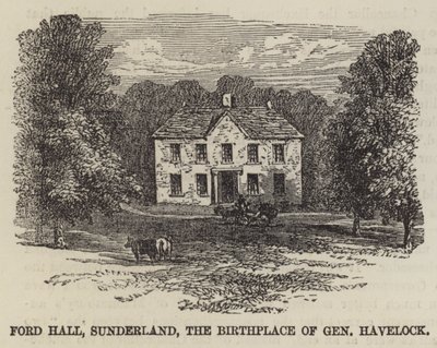 Ford Hall, Sunderland, the Birthplace of General Havelock by English School