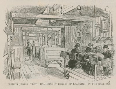 Foreign Jewish Beth Hamidrash (House of Learning) in the East End by English School