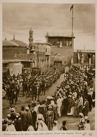 Formal Entry of the British Troops Under General Maude into Bagdad, March 11th, 1917 by English School