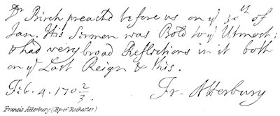 Francis Atterbury, Bishop of Rochester by English School