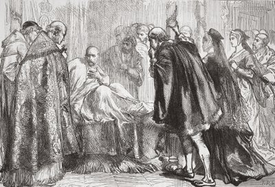 Francis I on his death bed by English School