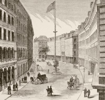 Franklin Street, Boston, Massachusetts in the 1870s by English School