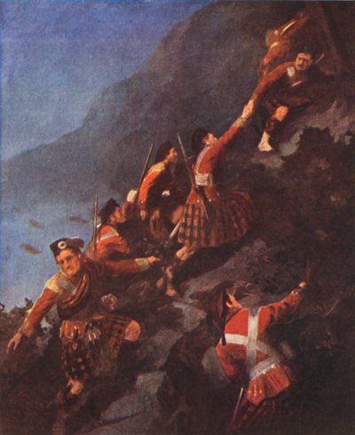 Fraser Highlanders Storming the Heights at Quebec by English School