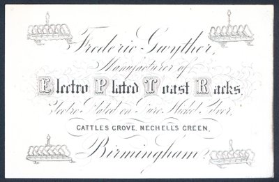 Frederic Gwyther, manufacturer of electro plated toast racks by English School