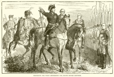 Frederick the Great Addressing the Troops before Leuthen by English School
