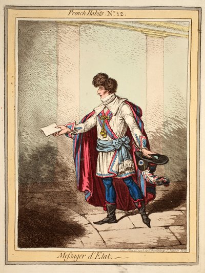 French Habits No. 12, State Messenger, pub by H. Humphreys May 21st 1798 by English School