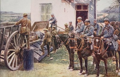 French Lancers Arriving at a Village Outpost, Coming in Aid of the British Forces by English School