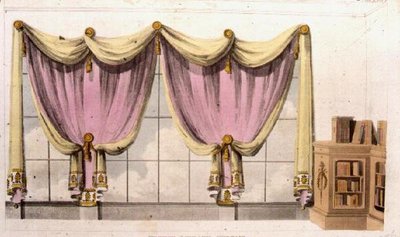French Library Curtain, plate 41 from Ackermann