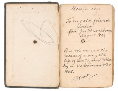 French and English grammar book belonging to Lieutenant Garnet Joseph Wolseley by English School