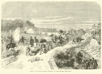 French capturing Prussian provision wagons before Thionville, September 1870 by English School