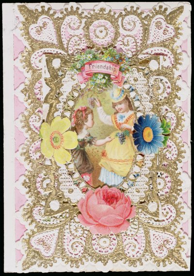 Friendship, Valentine card, c.1870 by English School