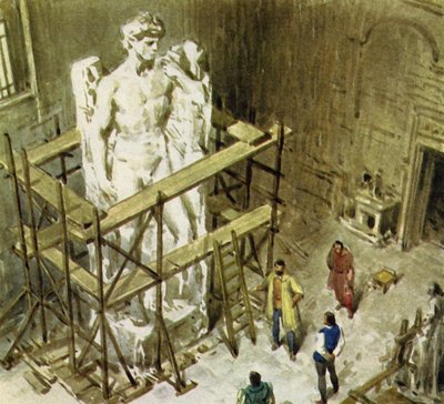 From a Huge Block of Marble, Michelangelo Created David by English School