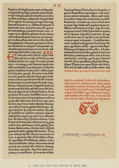 From the Latin Bible Printed at Mentz by English School