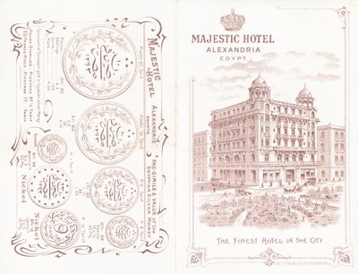 Brochure Cover for the Majestic Hotel in Alexandria by English School