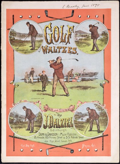 Front cover of the music score for Golf Waltzes by J. Dalziel by English School