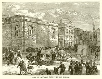 Front of Newgate from the Old Bailey by English School