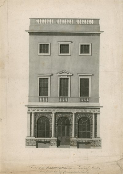 Front of the Banking House in Lombard Street, Built for the Late Sir Charles Asgill, Bart by English School
