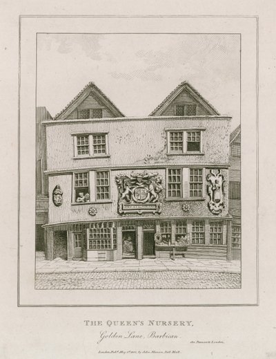 Front of the Fortune Theatre, as it looked in 1800 after having been turned into a shop by English School