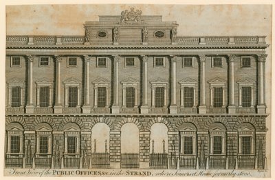 Front View of the Public Offices in the Strand Where Somerset House Formerly Stood by English School