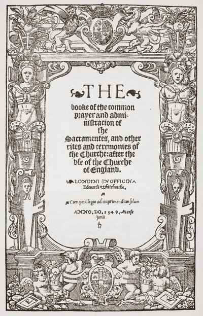 Frontispiece, The Book of Common Prayer, 1549 by English School