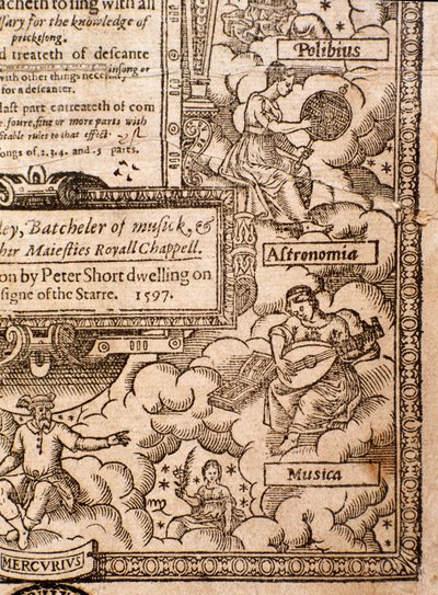 Frontispiece from A Plaine and Easie Introduction to Practicall Musicke by Thomas Morley, Detail, 1597 by English School