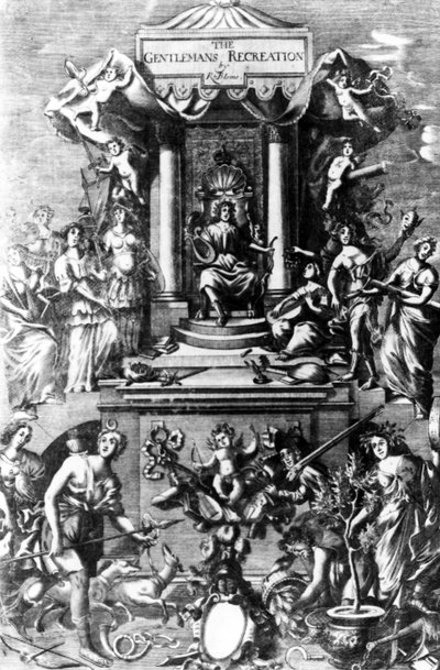 Frontispiece from The Gentlemans Recreation published by Richard Blome by English School