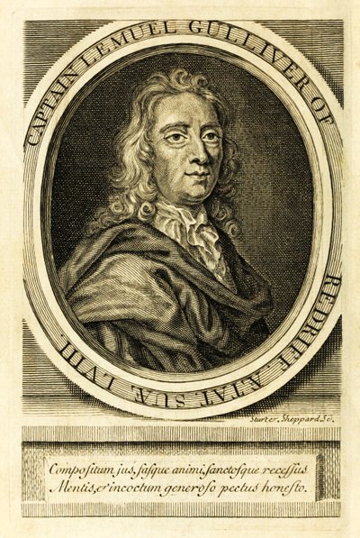 Frontispiece Portrait of Captain Lemuel Gulliver from 