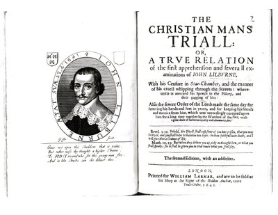 Frontispiece to The Christian Mans Trial by John Lilburne, 1641 by English School