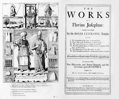 Frontispiece to The Works of Flavius Josephus, 1725 by English School
