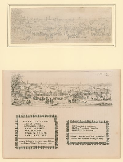 Frost Fair on the Thames, Printed Souvenir for King Charles II and Family, 1684 by English School