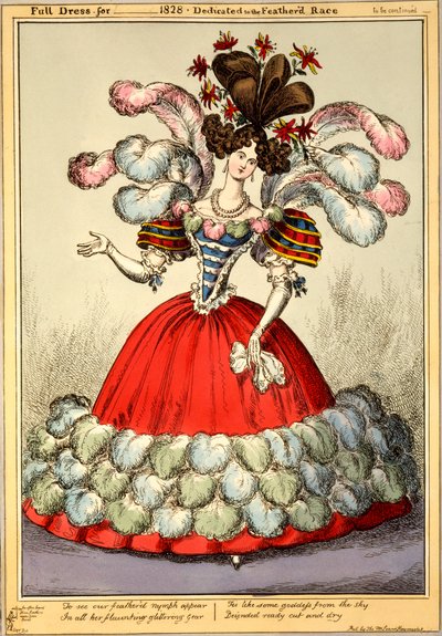 Full Dress for 1828 - Dedicated to the Feathered Race, 1828 by English School