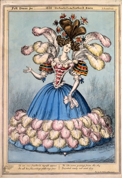 Full Dress for 1828 - Dedicated to the Feathered Race, 1828 by English School