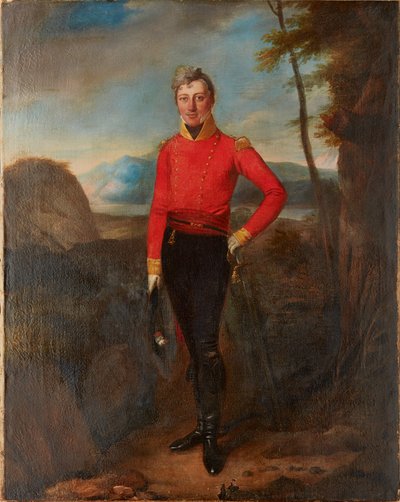 Full Length Portrait of a Field Officer in the British Infantry by English School